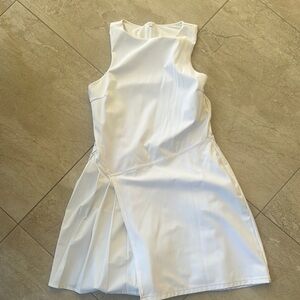 Lululemon Athletica White Pleated Asymmetrical Dress